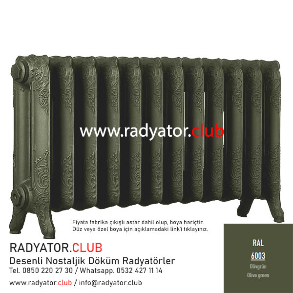 Decora 500 180 Nostaljik Dokum Radyator Ral 6003 Dilim 9