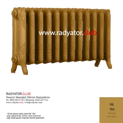 Decora 500-180 desenli Döküm Radyatör, Ral 1024 | Dilim 3 Decora 500-180 desenli Döküm Radyatör, Ral 1024 | Dilim 3