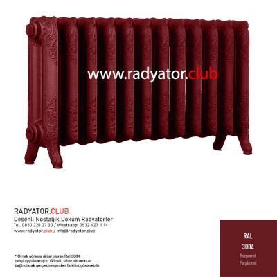 Decora 500-180 Ayaklı Desenli Döküm Radyatör, Ral 3004 |  3 Kolon Decora 500-180 Ayaklı Desenli Döküm Radyatör, Ral 3004 |  3 Kolon