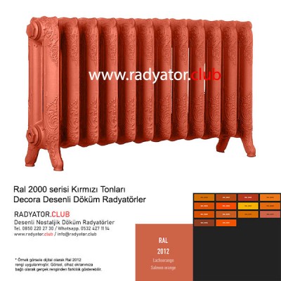 Decora 500-180 Ayaklı Desenli Döküm Radyatör, Ral 2012 |  3 Kolon Decora 500-180 Ayaklı Desenli Döküm Radyatör, Ral 2012 |  3 Kolon