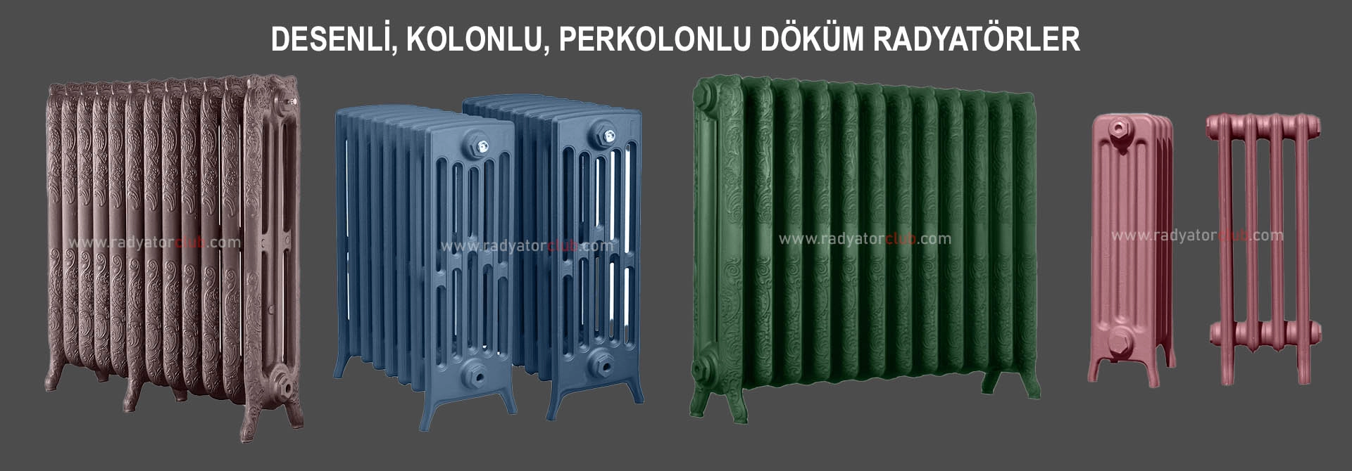 dekorlu ve kolonlu döküm radyatör ve vanaları
