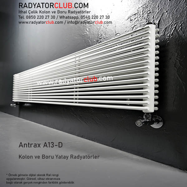 Antrax AO13d Yatay Celik Boru Radyator Beyaz | Boy 80 | Kolon 6