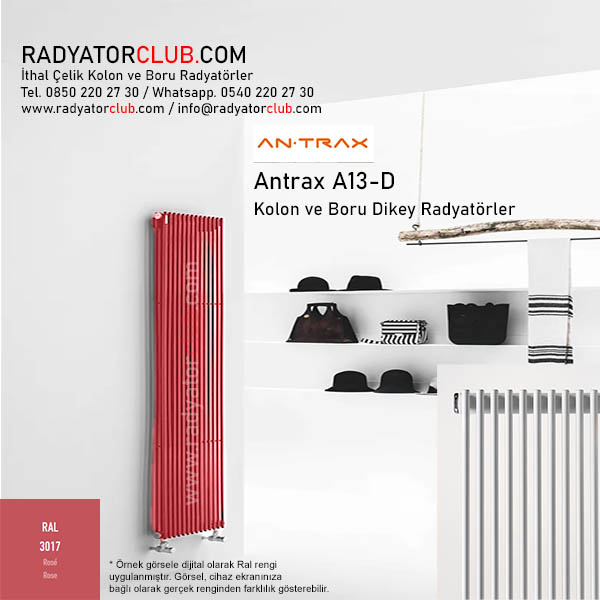 Antrax AV13d Dikey Celik Boru Radyator Rose | Boy 120 | Kolon 6