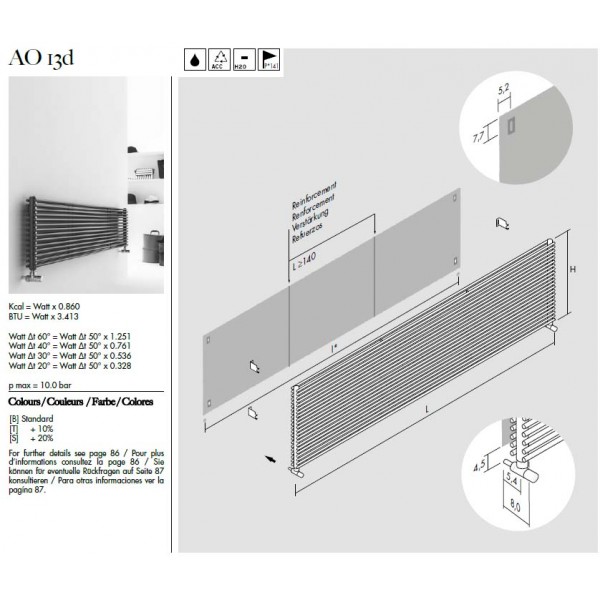 Antrax AO13d Yatay Celik Boru Radyator 7043 | Boy 80 | Kolon 6