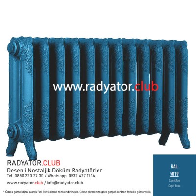 Decora 600-180 Ayaklı Desenli Döküm Radyatör, Ral 5019 |  2 Kolon