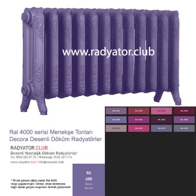 Decora 350-180 Ayaklı Desenli Döküm Radyatör, Ral 4005 |  6 Kolon Decora 350-180 Ayaklı Desenli Döküm Radyatör, Ral 4005 |  6 Kolon