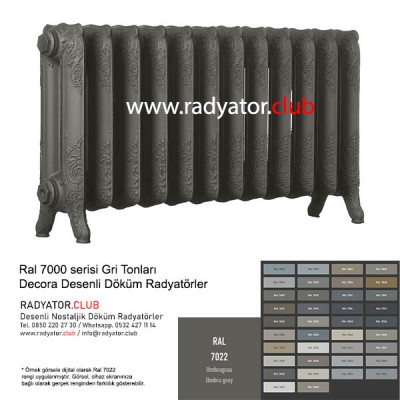 Decora 350-180 Nostaljik Döküm Radyatör, ral 7022 | kolon 9