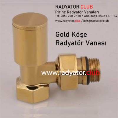 Gold Kaplama Dekoratif Pirinç Köşe Radyatör Vanası Gold Kaplama Dekoratif Pirinç Köşe Radyatör Vanası