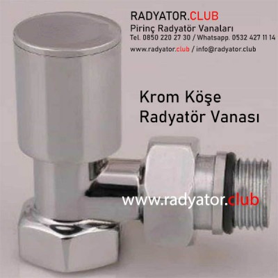 Krom Kaplama Dekoratif Pirinç Köşe Radyatör Vanası Krom Kaplama Dekoratif Pirinç Köşe Radyatör Vanası