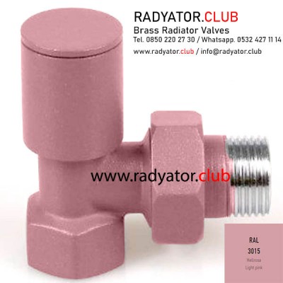 Ral 3015 Light Pink Decorative Angled Radiator Valves Ral 3015 Light Pink Decorative Angled Radiator Valves