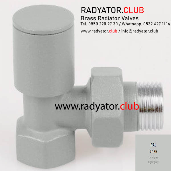 Ral 7035 Light Grey Decorative Angled Radiator Valves
