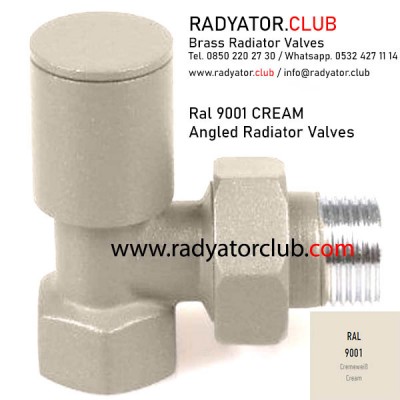 Ral 9001 Krem Dekoratif Köşe Radyatör Vanası Ral 9001 Krem Dekoratif Köşe Radyatör Vanası