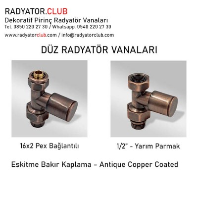 1/2 Parmak Eskitme Bakir Duz Radyator Vanasi 1/2 Parmak Eskitme Bakir Duz Radyator Vanasi