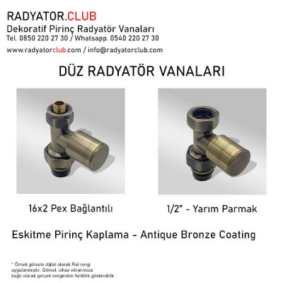 1/2 Parmak Eskitme Pirinc Duz Radyator Vanasi 1/2 Parmak Eskitme Pirinc Duz Radyator Vanasi