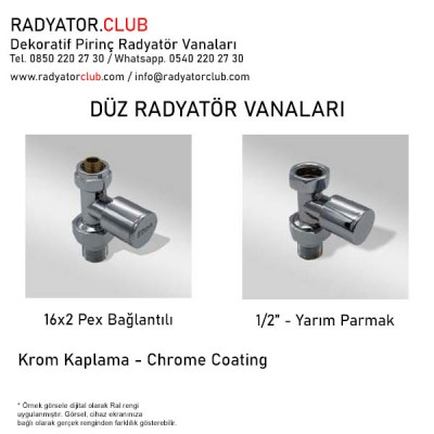 1/2 Parmak Krom Kaplama Duz Radyator Vanasi 1/2 Parmak Krom Kaplama Duz Radyator Vanasi