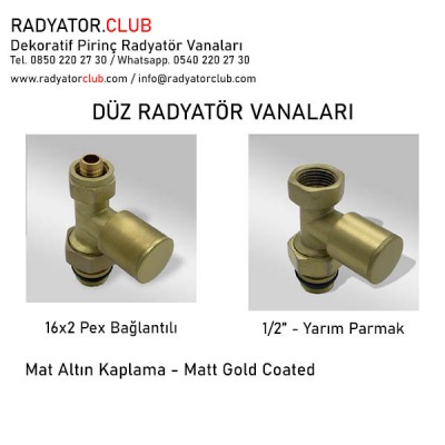 1/2 Parmak Mat Gold Krom Kaplama Duz Radyator Vanasi 1/2 Parmak Mat Gold Krom Kaplama Duz Radyator Vanasi