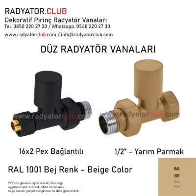 1/2 Parmak Ral 1001 Bej Duz  Radyator Vanasi 1/2 Parmak Ral 1001 Bej Duz  Radyator Vanasi