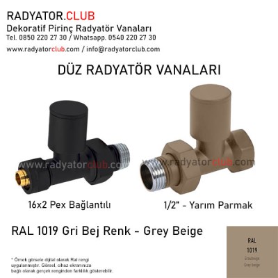 1/2 Parmak Ral 1019 Grey Bej Duz  Radyator Vanasi 1/2 Parmak Ral 1019 Grey Bej Duz  Radyator Vanasi