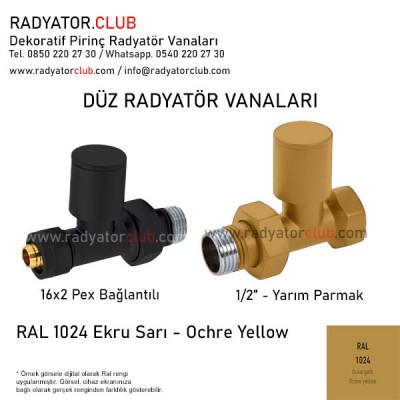 1/2 Parmak Ral 1024 Ekru Duz Radyator Vanasi 1/2 Parmak Ral 1024 Ekru Duz Radyator Vanasi