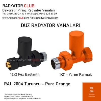 1/2 Parmak Ral 2004 Orange Duz Radyator Vanasi 1/2 Parmak Ral 2004 Orange Duz Radyator Vanasi