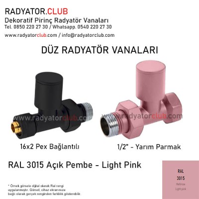 1/2 Parmak Ral 3015 Light Pink Straight Radiator Valves 1/2 Parmak Ral 3015 Light Pink Straight Radiator Valves