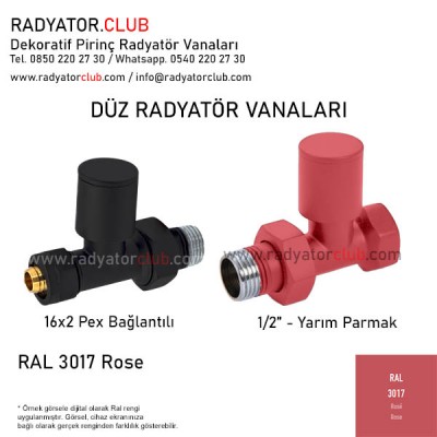1/2 Parmak Ral 3017 Rose Duz Dekoratif Radyator Vanasi 1/2 Parmak Ral 3017 Rose Duz Dekoratif Radyator Vanasi
