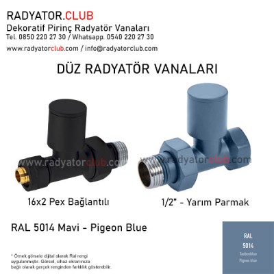 1/2 Parmak Ral 5014 Duz Radyator Vanasi 1/2 Parmak Ral 5014 Duz Radyator Vanasi