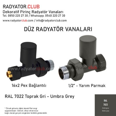 1/2 Parmak Ral 7022 Light Grey Straight Radiator Valves 1/2 Parmak Ral 7022 Light Grey Straight Radiator Valves