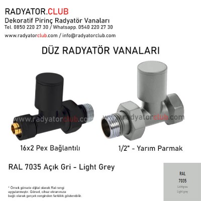 1/2 Parmak Ral 7035 Light Grey Straight Radiator Valves 1/2 Parmak Ral 7035 Light Grey Straight Radiator Valves