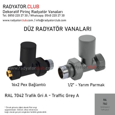 1/2 Parmak Ral 7042 Traffic Grey Round Straight Radiator Valves 1/2 Parmak Ral 7042 Traffic Grey Round Straight Radiator Valves