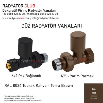 1/2 Parmak Ral 8028 Ozel Renk Duz Radyator Vanasi 1/2 Parmak Ral 8028 Ozel Renk Duz Radyator Vanasi