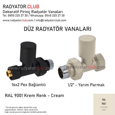 1/2 Parmak Ral 9016 Beyaz Duz Radyator Vanasi 1/2 Parmak Ral 9016 Beyaz Duz Radyator Vanasi