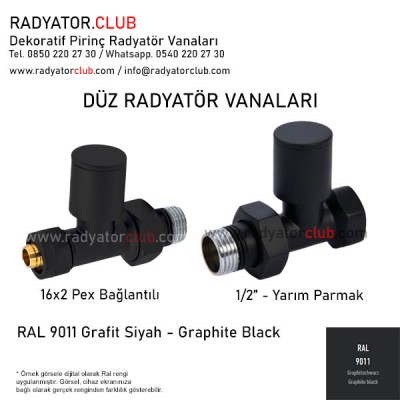 1/2 Parmak Ral 9011 Graphite Siyah Duz Radyator Vanasi 1/2 Parmak Ral 9011 Graphite Siyah Duz Radyator Vanasi
