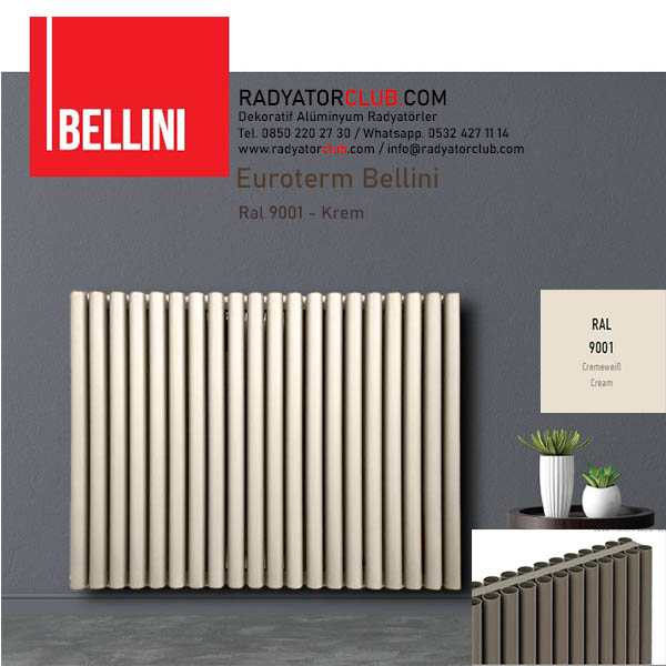 Euroterm Bellini alcak Aluminyum Radyator Yukseklik 30 cm.  Renk: Ral 9001, Dilim 12