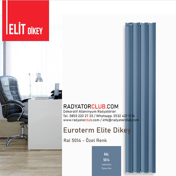 Euroterm Elite dikey hafif Aluminyum Petek Yukseklik 75 cm.  Renk: Ral 9010, Dilim 3
