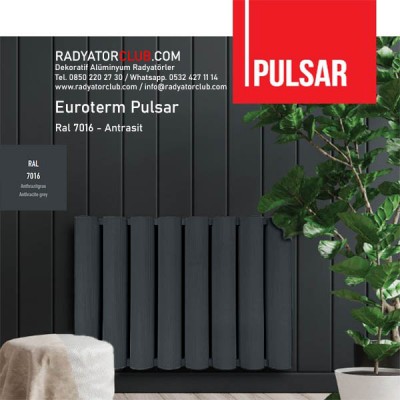 euroterm pulsar dekoratif aluminyum radyator h 52,5 cm ral 7016e dilim 4