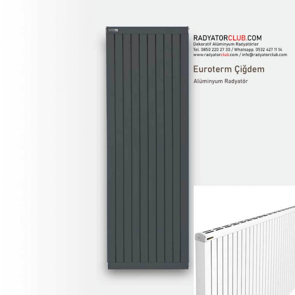 Euroterm Cigdem ekonomik aluminyum radyator yukseklik 175 cm.  Ral 7016, dilim 3