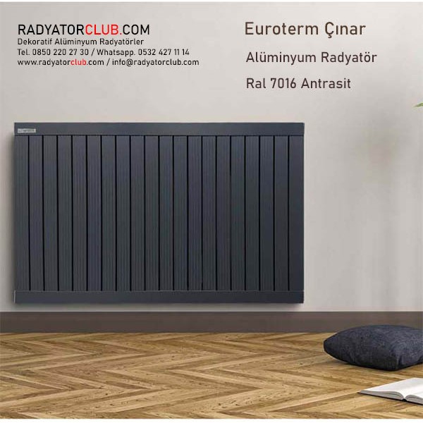 Euroterm cinar saglam Aluminyum Radyator Yukseklik 200 cm.  Ral 7016, Dilim 1
