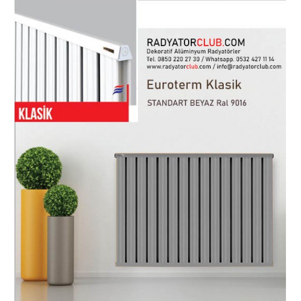 Euroterm Klasik yeni Aluminyum Radyator Yukseklik 125 cm.  Ral 9010, Dilim 3