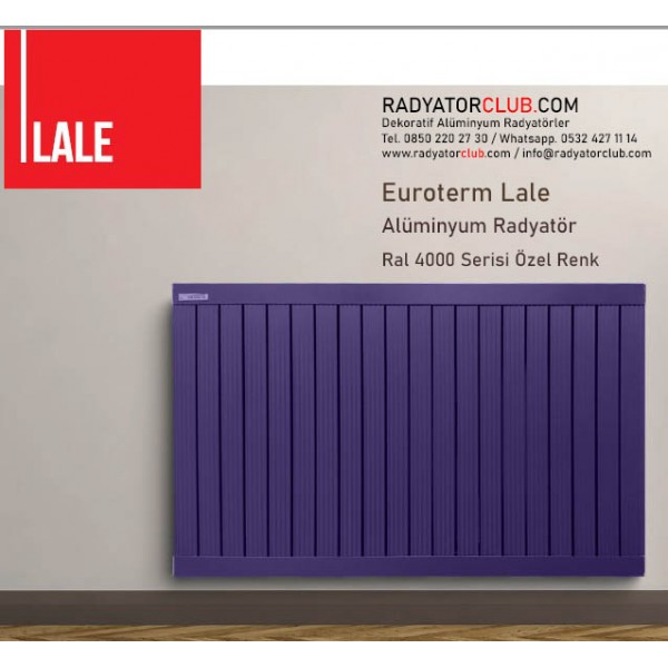 Euroterm Lale alcak aluminyum radyator yukseklik 37,5 cm.  Renk: ral 9010, dilim 17