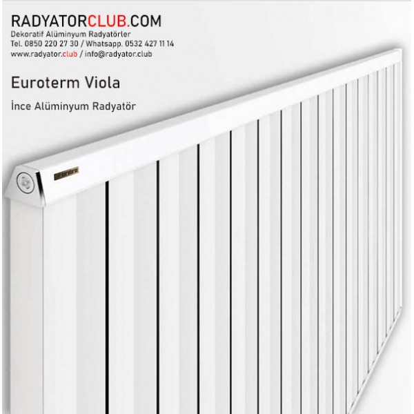 Euroterm Viola yeni Aluminyum Radyator Yukseklik 125 cm.  Ral 9016, Dilim 3