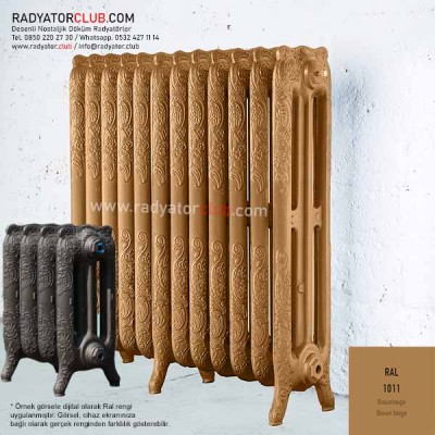 Floreal 750-225 desenli Döküm Radyatör, Ral 1011 | Dilim 1 Floreal 750-225 desenli Döküm Radyatör, Ral 1011 | Dilim 1