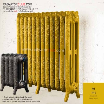 Floreal 750-225 desenli Döküm Radyatör, Ral 1012 |  1 Kolon Floreal 750-225 desenli Döküm Radyatör, Ral 1012 |  1 Kolon