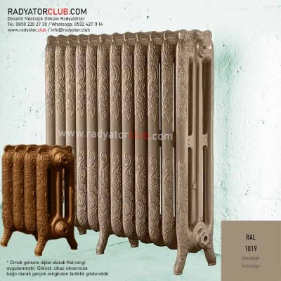 Floreal 750-225 desenli Döküm Radyatör, Ral 1019 |  1 Kolon Floreal 750-225 desenli Döküm Radyatör, Ral 1019 |  1 Kolon