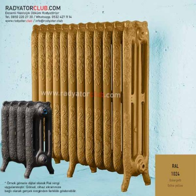 Floreal 300-225 desenli Döküm Radyatör, Ral 1024 | Dilim 1 Floreal 300-225 desenli Döküm Radyatör, Ral 1024 | Dilim 1