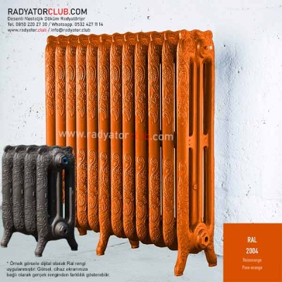 Floreal 750-225 desenli Döküm Radyatör, Ral 2004 |  1 Kolon Floreal 750-225 desenli Döküm Radyatör, Ral 2004 |  1 Kolon