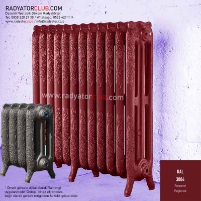 Floreal 750-225 desenli Döküm Radyatör, Ral 3004 |  1 Kolon Floreal 750-225 desenli Döküm Radyatör, Ral 3004 |  1 Kolon