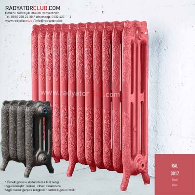 Floreal 300-225 desenli Döküm Radyatör, Ral 3017 |  1 Kolon Floreal 300-225 desenli Döküm Radyatör, Ral 3017 |  1 Kolon