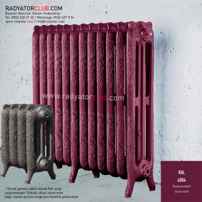 floreal-750-225 Desenli Döküm Radyatör, Ral 4004 |  30 Kolon floreal-750-225 Desenli Döküm Radyatör, Ral 4004 |  30 Kolon