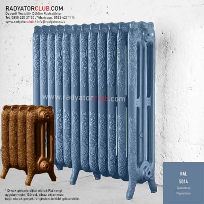 floreal-750-225 Desenli Döküm Radyatör, Ral 5014 |  30 Kolon floreal-750-225 Desenli Döküm Radyatör, Ral 5014 |  30 Kolon